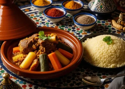 Authentic Moroccan tagine, symbolizing the flavors of Morocco.